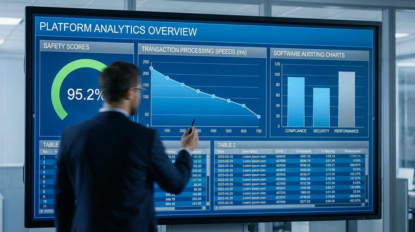 Technical auditing interface representing casino review process